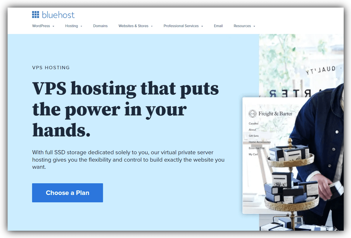 استضافة VPS موقع bluehost