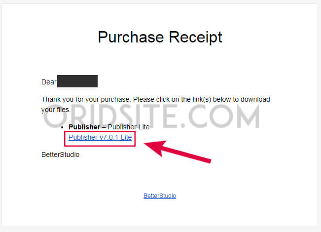 (بريد إلكتروني لرابط تحميل قالب publisher