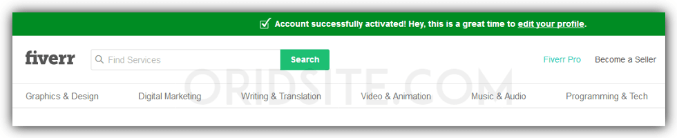 تفعيل حساب Fiverr بنجاح - موقع شراء لوجو