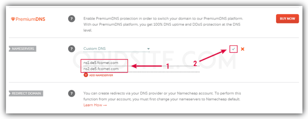 إعدادات DNS على حساب Namecheap