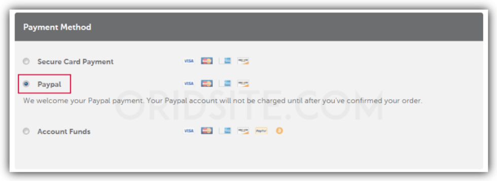 الدفع بواسطة باي بال لشراء استضافة نيم شيب